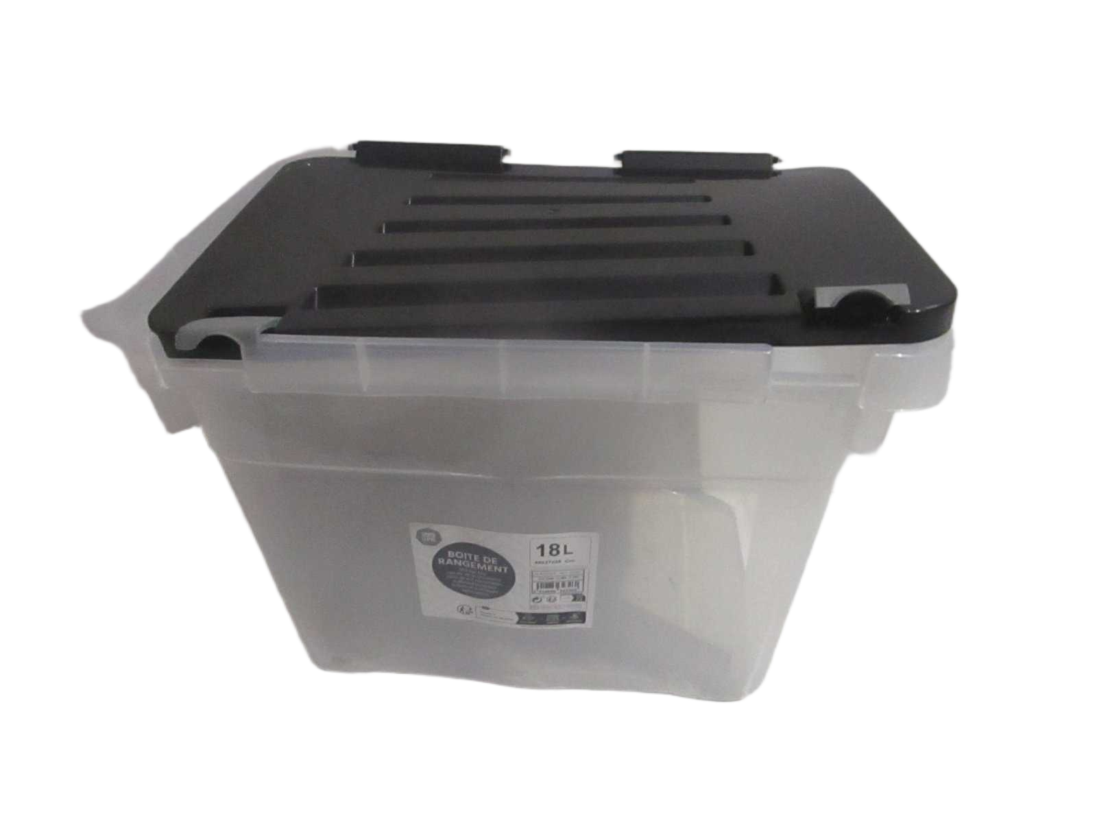 Storage Box Nessy 18l Plastic With Black Clip Lid 40x27xh28cm