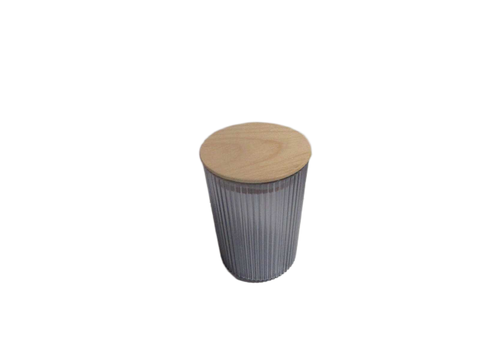 Box Samba Hermetic 900ml Wooden Lid Diam 11.2cm X H15cm Grey