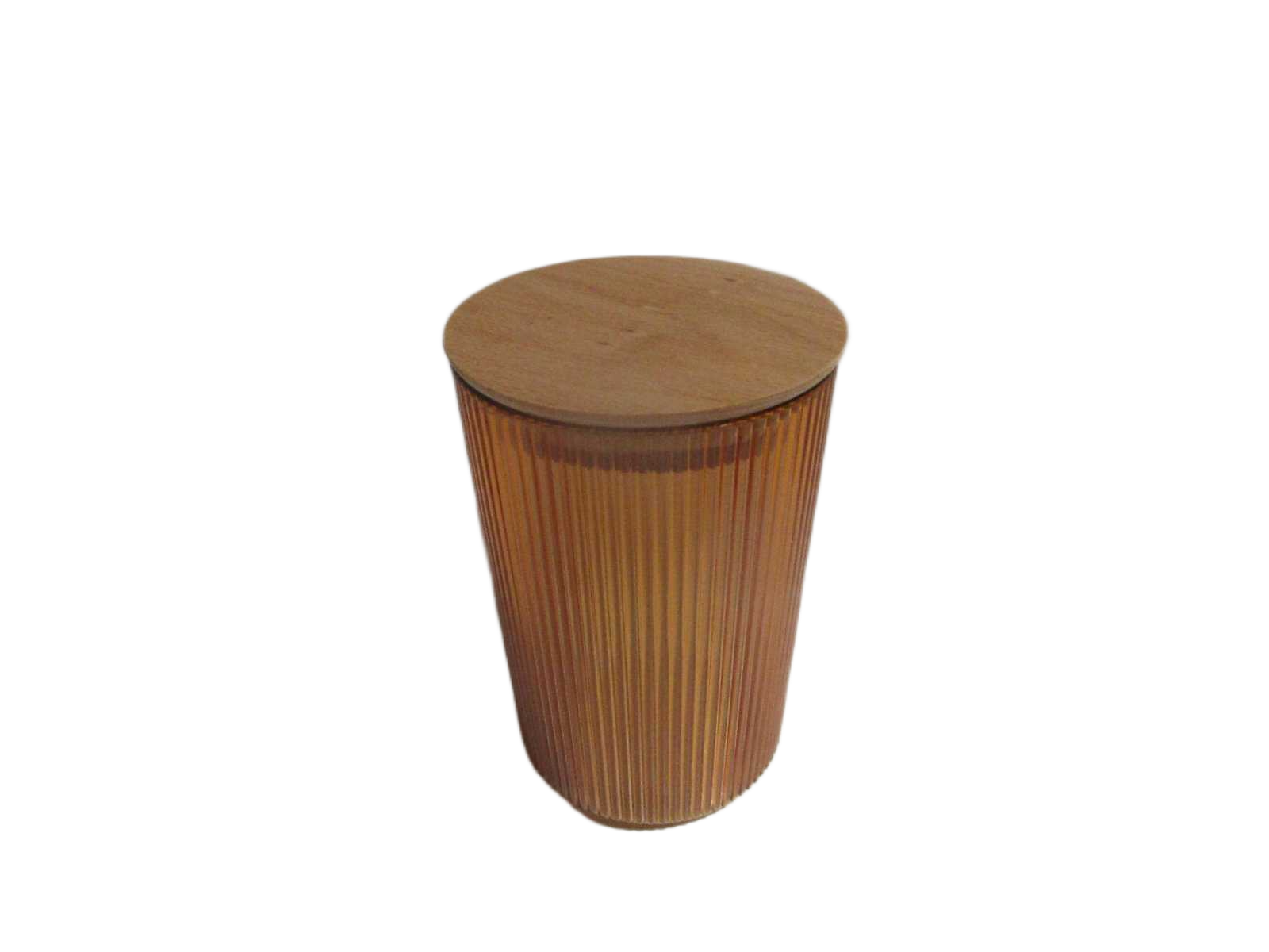 Box Samba Hermetic 1.5l Wooden Lid Diam 13.5cm X H12cm Terracotta