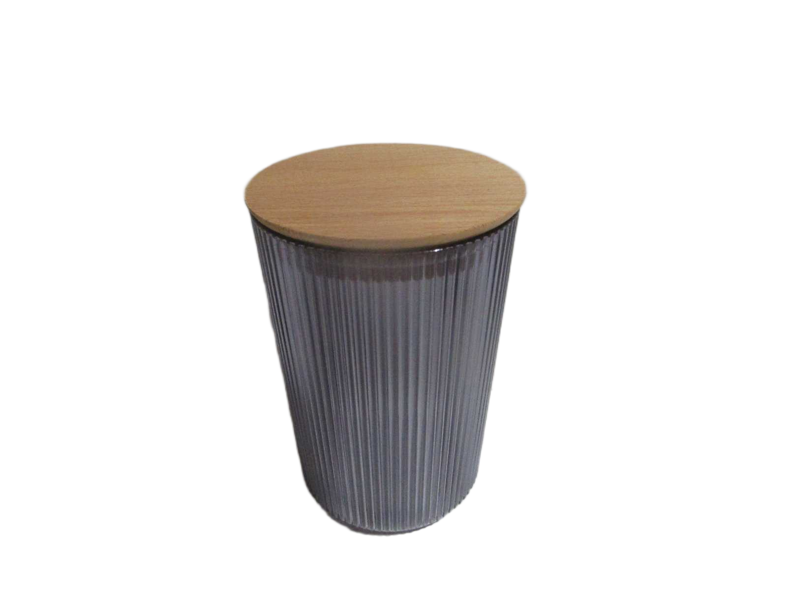 Box Samba Hermetic 1.5l Wooden Lid Diam 13.5cm X H12cm Grey
