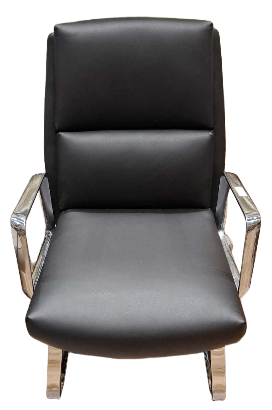 Visitor Chair, Iron Chromenxpu-9710 Black 64wx78dx102h