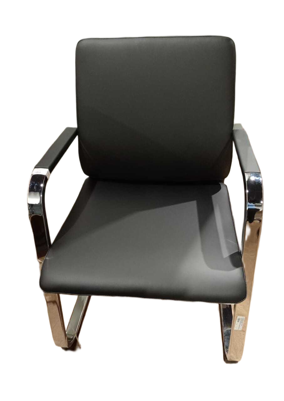 Visitor Chair, Pu Iron Chromeblack Al503-3058w*63d*89h