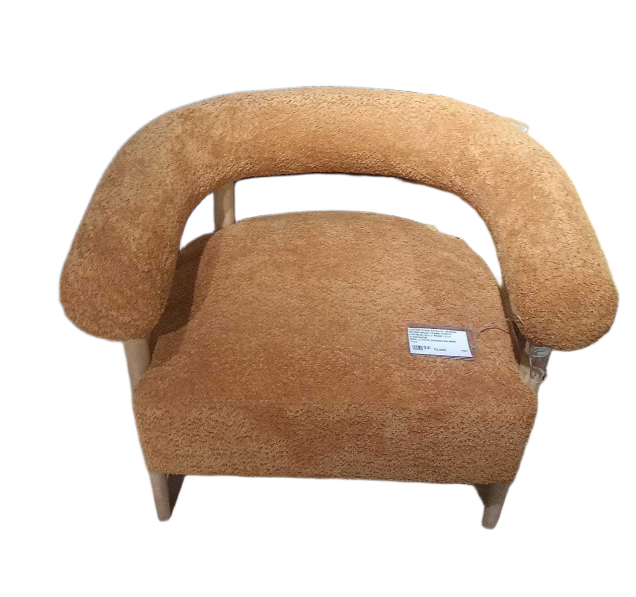 Leisure Chair Xs153-18 Orange Brown Wood Frame+fabric +sponge+solid Wood Legs 81x65x69cm
