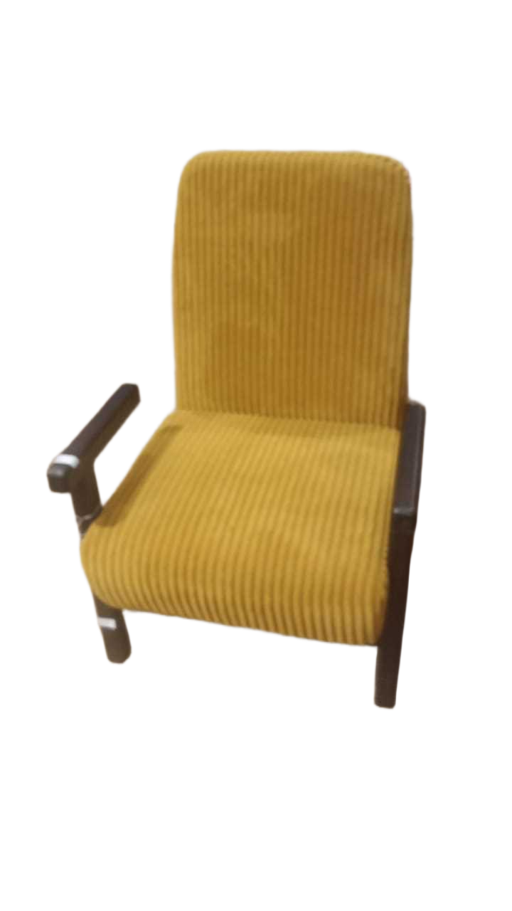 Leisure Chair Xs155-7 Yellow Wooden Frame+fabric+sponge+solid Wood Leg 65.5x85x81cm