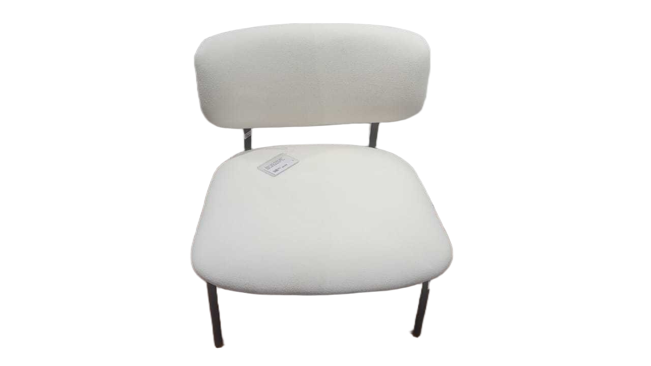 Single Chair Jby9158-1 White Fabric, Metal Leg 71x76x80
