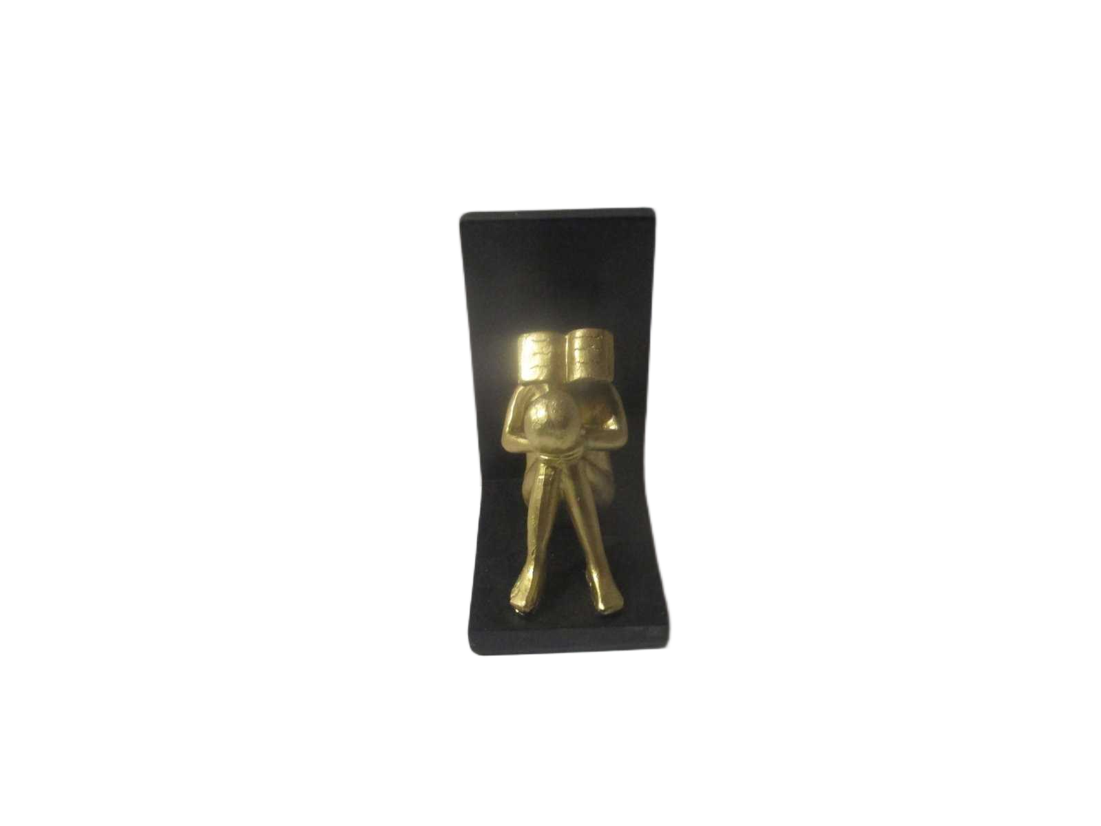 Statue Book End Set Of 2 Gold +black 13cm