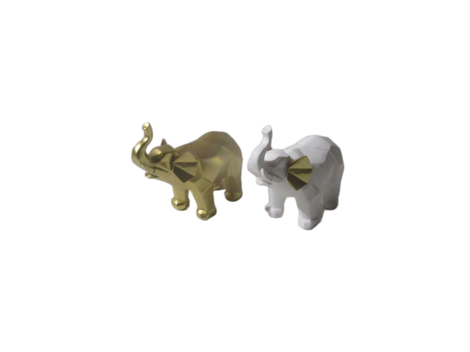 Statue Elephant 2 Color Assortedgold White 20.5cm