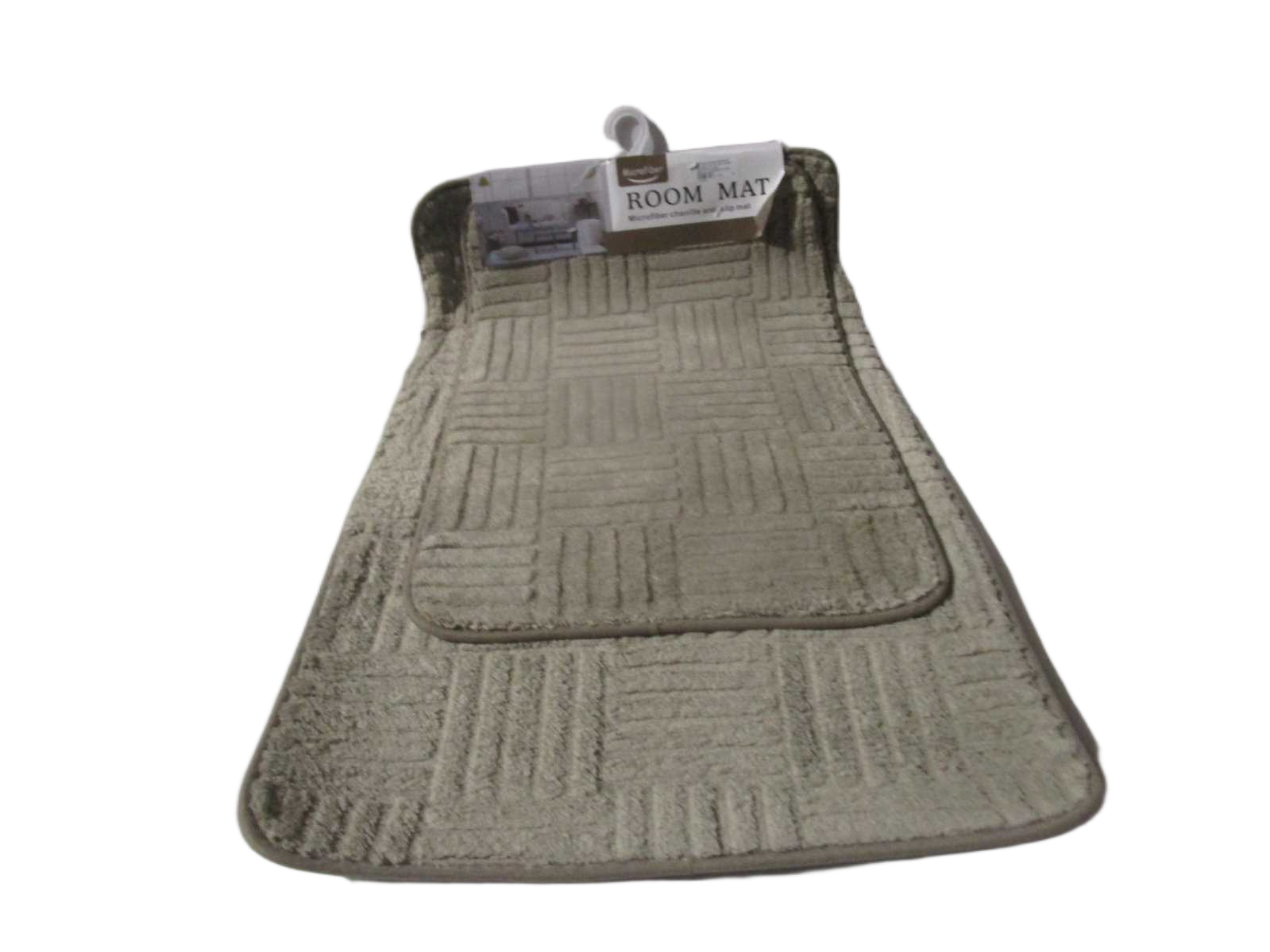 Mat Microfiber Chenille Anti-Slip Set Of 2pc 0.8cm Taupe40x60 50x80