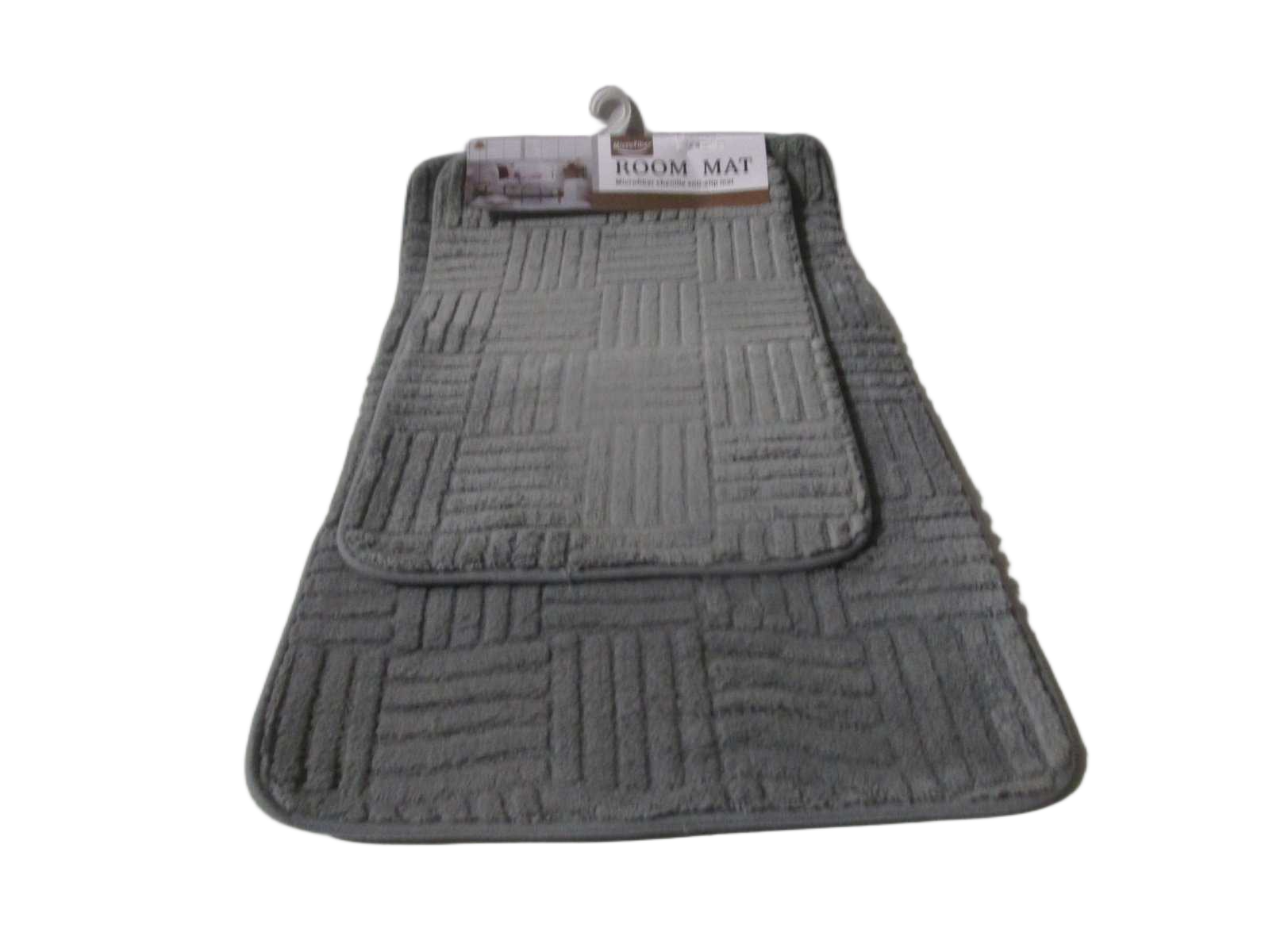 Mat Microfiber Chenille Anti-Slip Set Of 2pc 0.8cm Grey 40x60 50x80