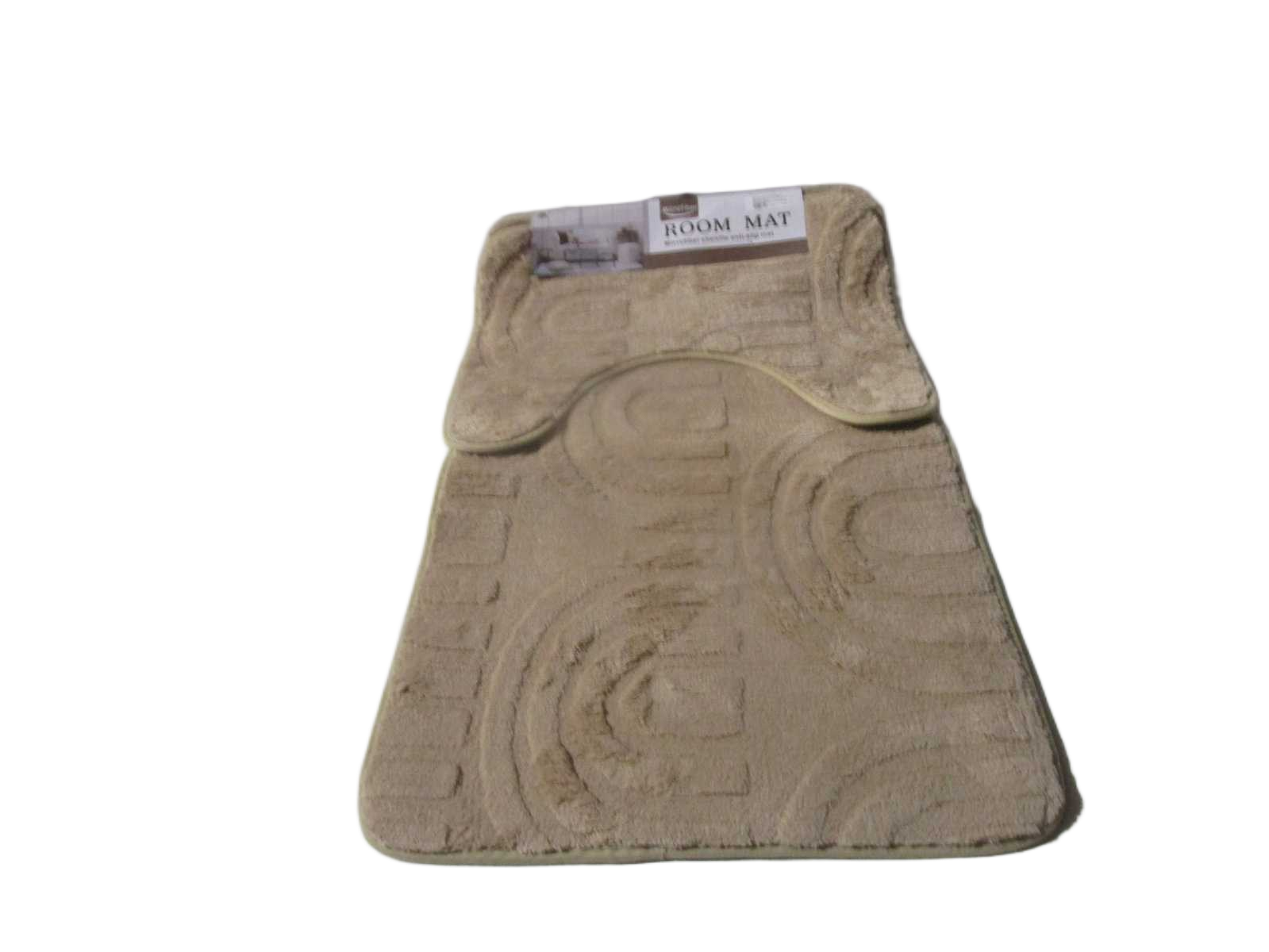 Mat Polyester Bathroom Anti-Slip Mat Set Of 2pc 0.8cm 290g/Set 4col Assyellow+pink+gray+beige 50x80 50x40