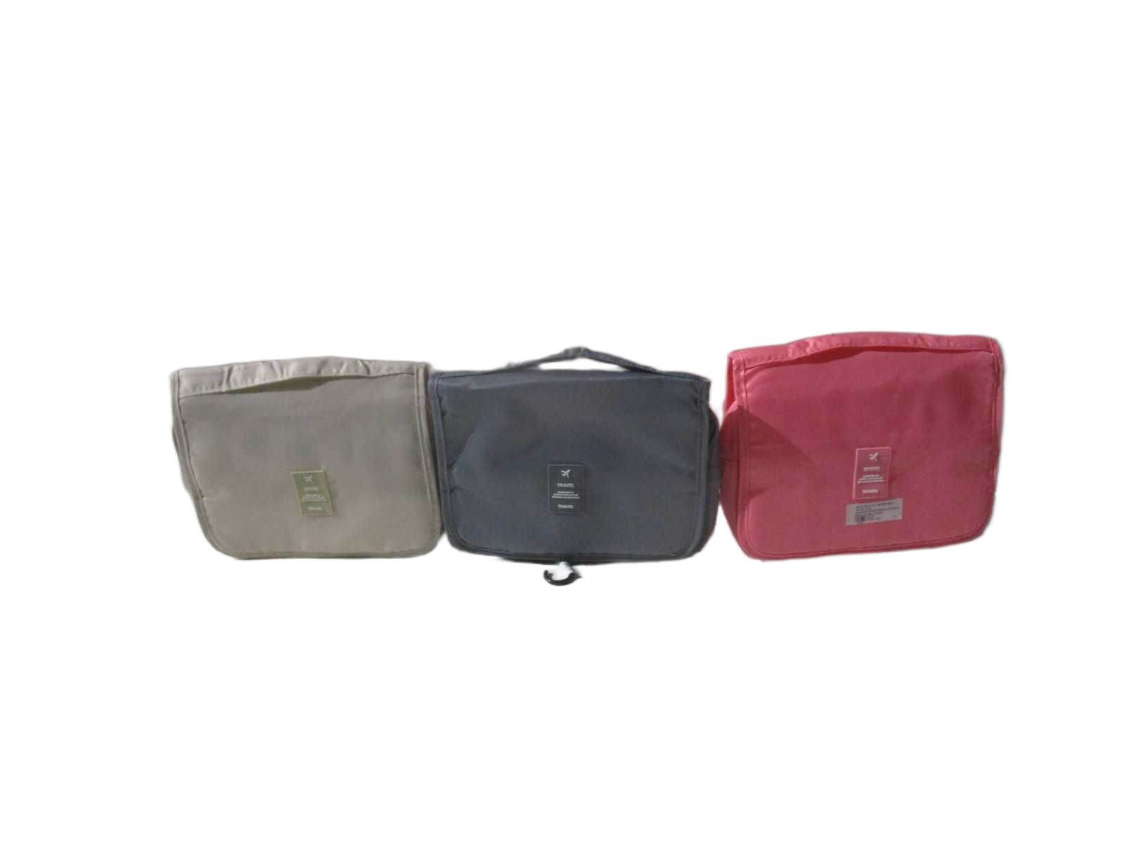Wash Bag Polyseter Anti Water 3col Assgray+pink+beige 40x24x8.5