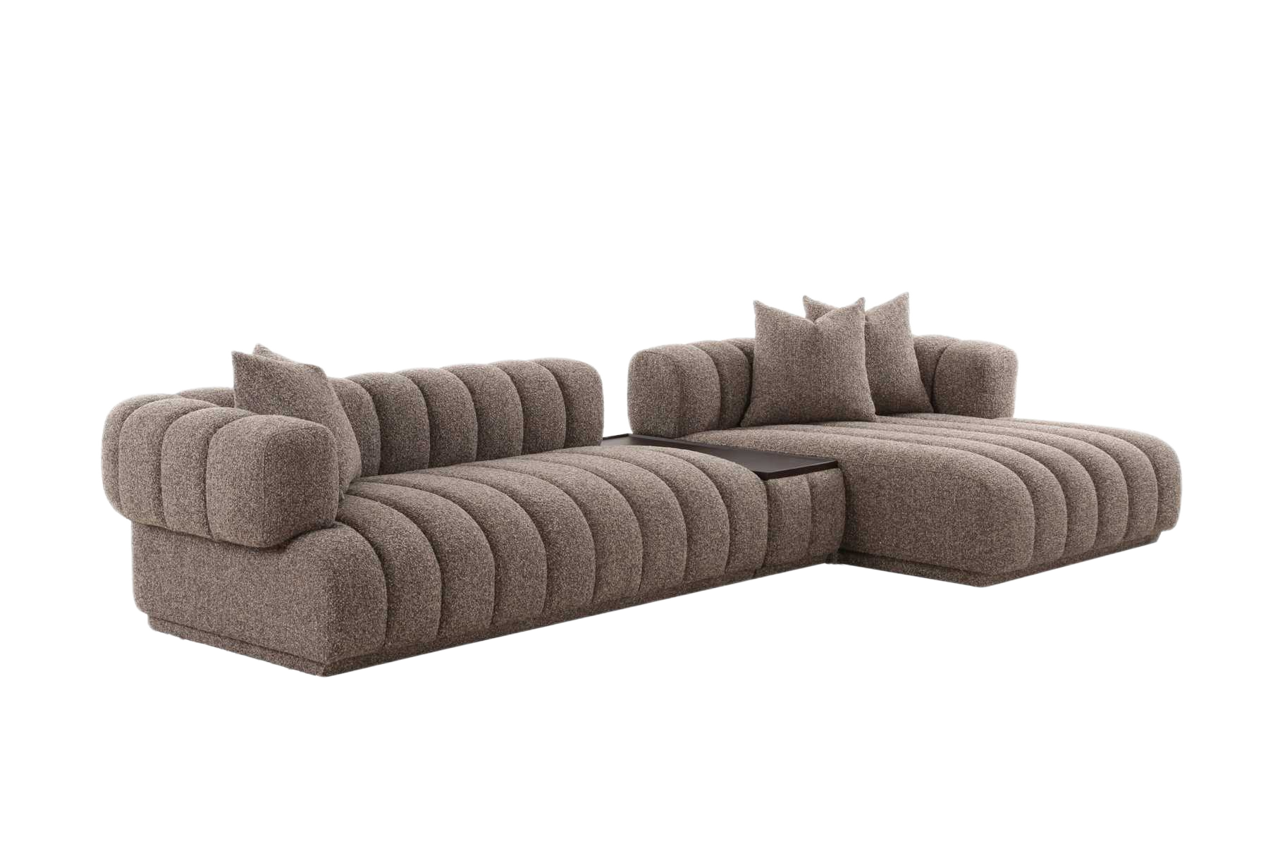 Sofa L-Shaped Brownness Nh30173 W 2 Cushion (2-S One Arm +ottoman+chaise) -7 195x106x69 41x102x37 134x162x69