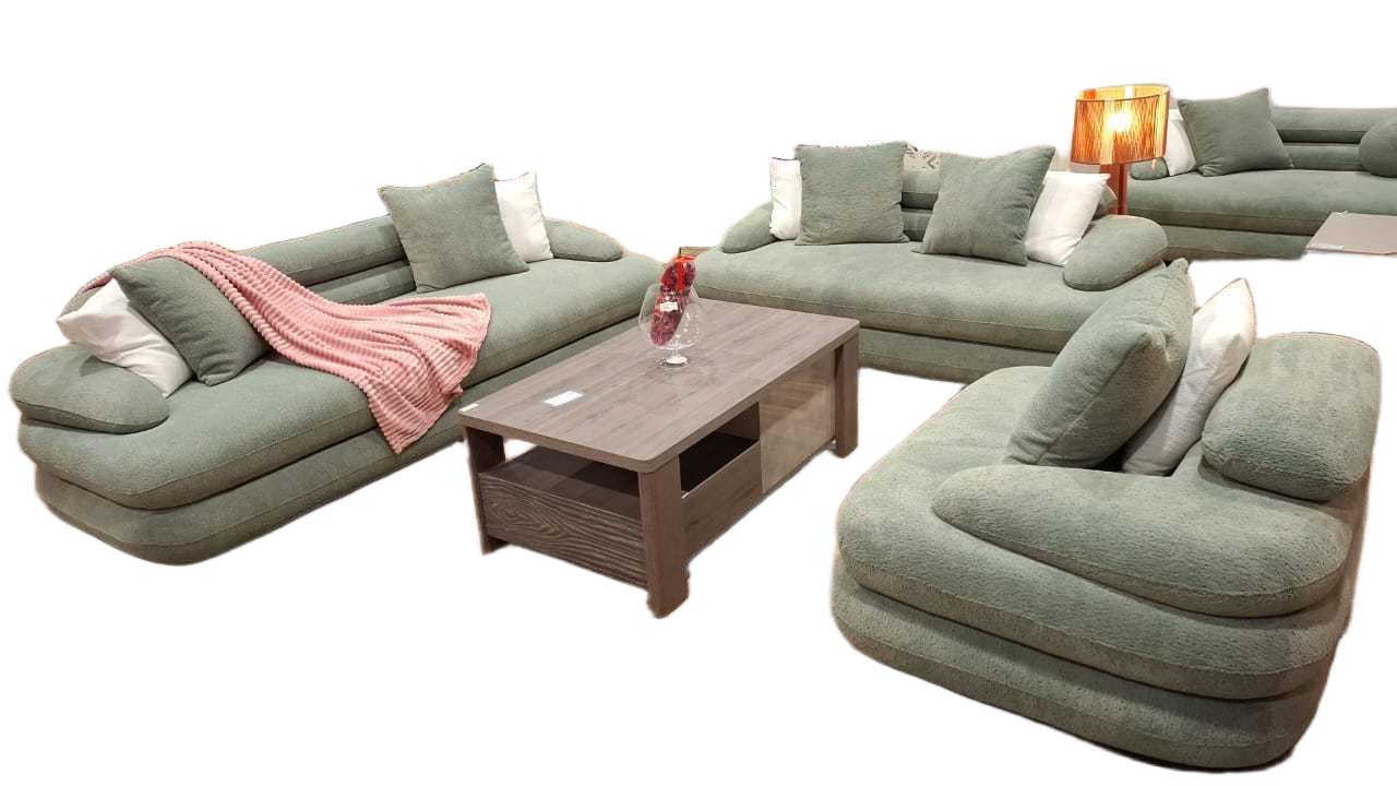 Sofa Set 3+2+1 Fabric Grey G1077-23 W 5 Cushions 247x103x70 192x103x70 117x103x70