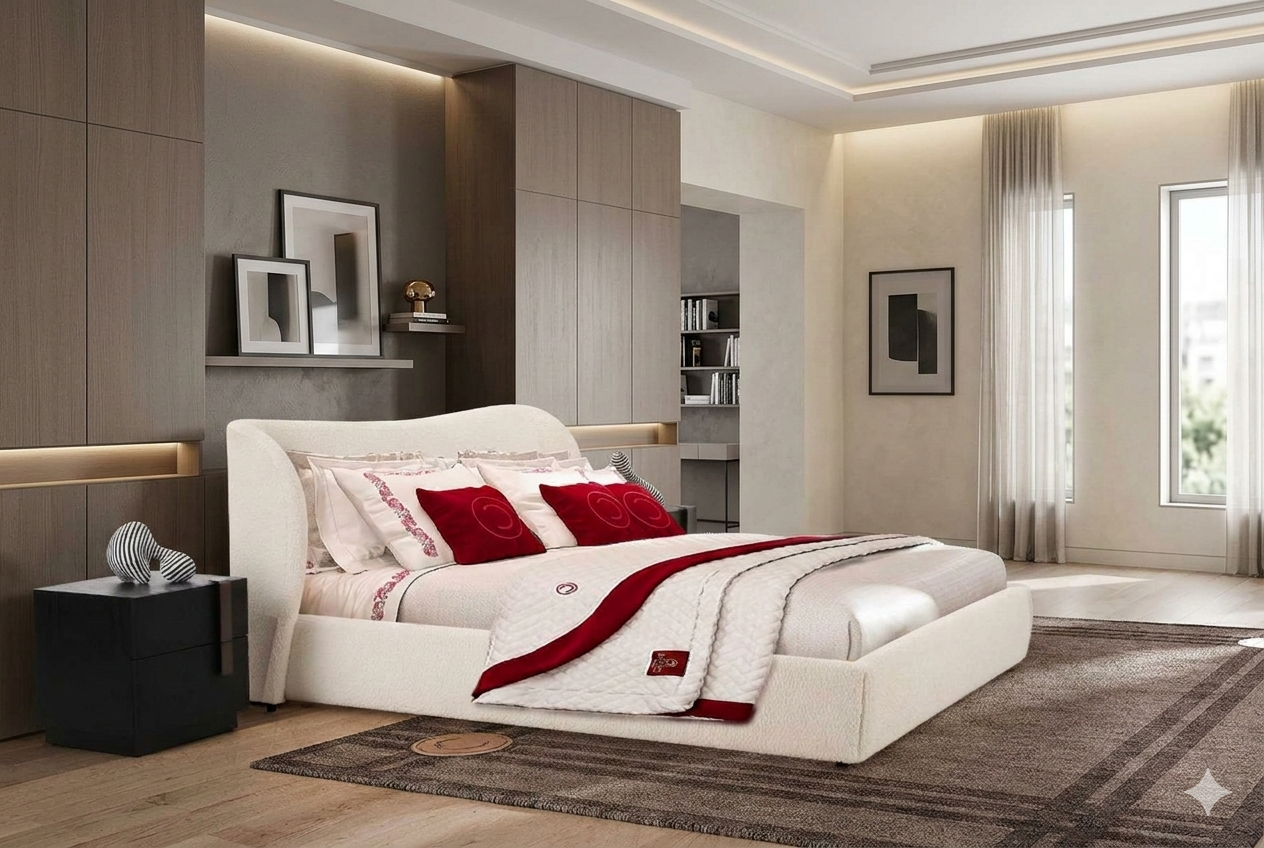 Bed Slade White (180x200)+2 Night Stand G1077-1back Black Night Stand B:210x231x96 Ns:50x44x49