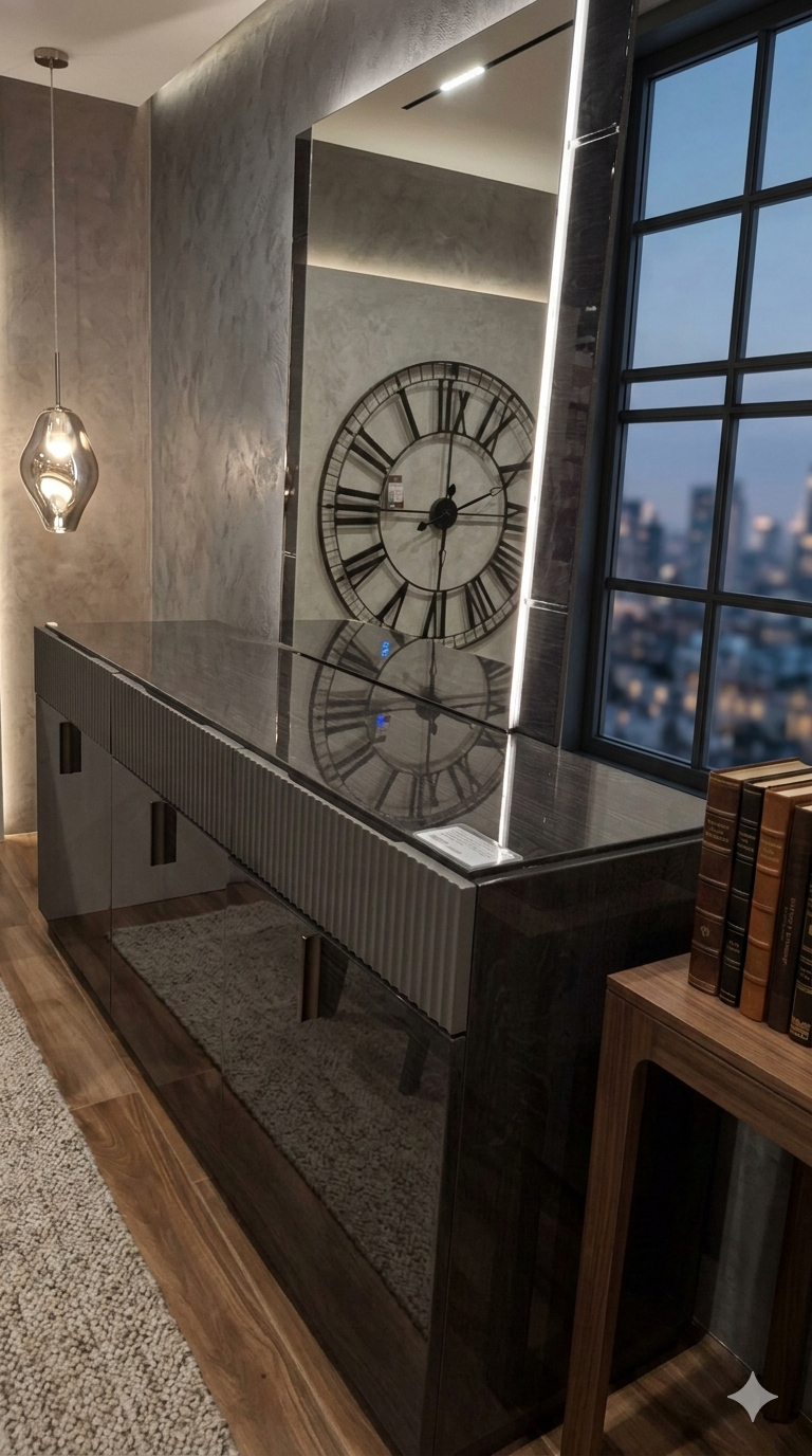 Buffet+mirror Grey Walnut+graphite (1238-1 Hg)+(T1490071ma) 1770x480x820h+1000x30x1100