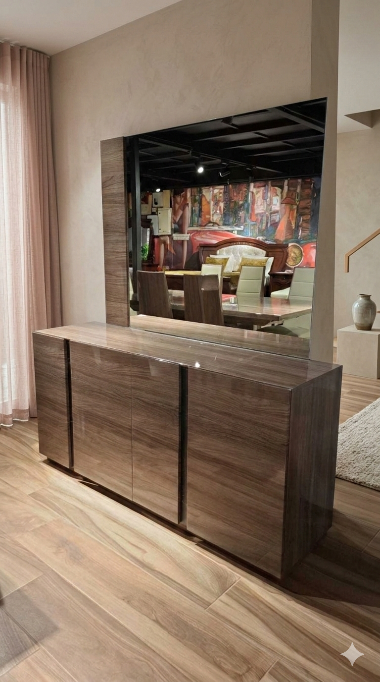 Buffet+mirror Chestnut 1026-5hg B:1655x450x795 M:1360x30x1050