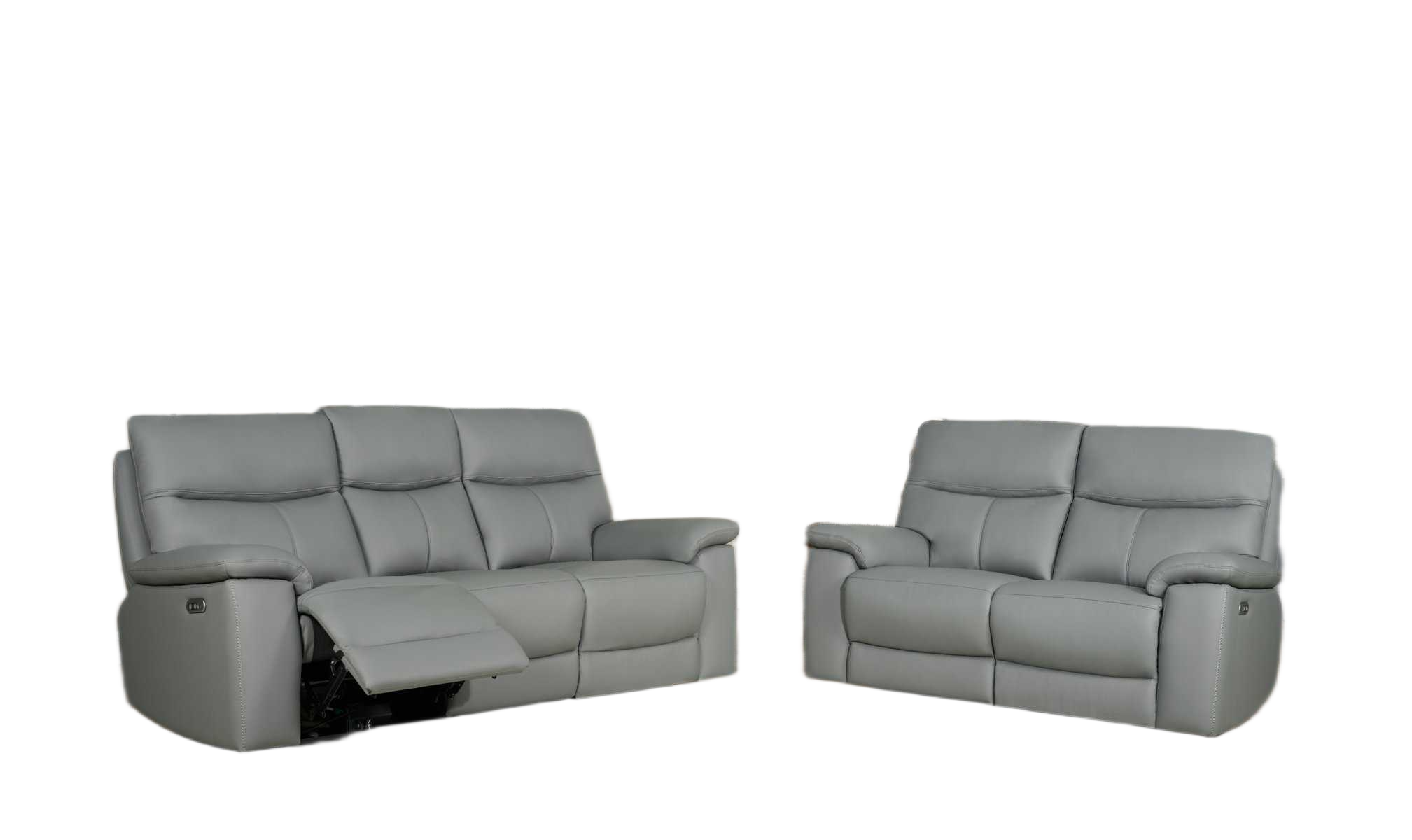 Sofa 3+2+1+1 Lx-51 Grey Leather, Bonded Leather, Wood, Foam 3s:220x99x102 2s:166x99x102 1s:106x99x102